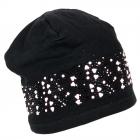Casquette avec strass et petits c?urs pour filles noir