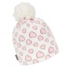 Bonnet � pompon pour fille avec motif de coeur de STERNTALER blanc laine