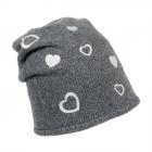 Bonnet Hanna avec petits c?urs de ALESSANDRA BACCI gris