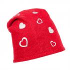 Bonnet Hanna avec petits c?urs de ALESSANDRA BACCI rouge