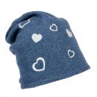 Bonnet Hanna avec petits c?urs de ALESSANDRA BACCI bleu