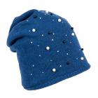 Bonnet Perle de ALESSANDRA BACCI bleu fonc�