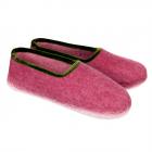 HAUNOLD | Chaussons en feutre de laine pour dames en rouge avec bordure verte rouge/vert