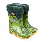 Bottes en caoutchouc Crocodile avec doublure amovible et r�flecteurs de s�curit� de DEMAR vert