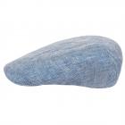 STETSON | Chapeau homme casquette plate, une pi�ce en lin bleu