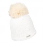 NORTON | Bonnet � pompon avec paillettes pour femmes blanc