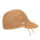 SEEBERGER | Bonnet femme au crochet rouge-brun