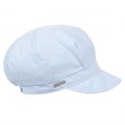 SEEBERGER | Casquette gavroche l�g�re femme, coton chambry bleu clair