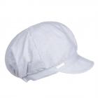 SEEBERGER | Casquette gavroche l�g�re femme, coton chambry gris clair