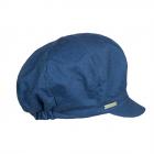 SEEBERGER | Casquette gavroche l�g�re femme, coton chambry bleu fonc�