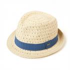 Chapeau d'�t� doux et l�ger Trilby avec garniture de ruban nature