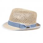 CAPPELLO TRILBY PAGLIA TRAFORATO CON GROSS A RIGHE nature