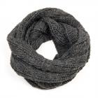 SEEBERGER | �charpe � boucles basique en torsades tricot�es anthracite