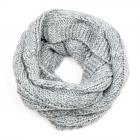 SEEBERGER | �charpe � boucles basique en torsades tricot�es gris clair