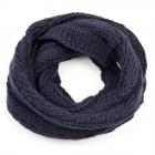 SEEBERGER | �charpe � boucles basique en torsades tricot�es bleu fonc�