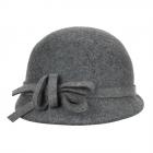 CAPPELLO CLOCHE FELTRO CON FIOCCO gris