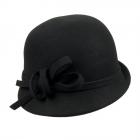 CAPPELLO CLOCHE FELTRO CON FIOCCO noir