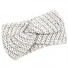 Bandeau femme en tricot bicolore gris clair