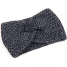 Bandeau femme en tricot bicolore bleu