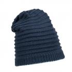 KIDS | Bonnet tricot� en optique rang�es r�versible bleu