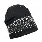 Casquette l�g�re en coton avec strass et c?urs noir