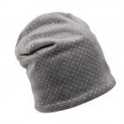 Bonnet femme en velours avec points brillants gris