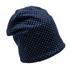 Bonnet femme en velours avec points brillants bleu