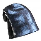 Bonnet femme look paillettes bleu