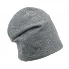 Bonnet femme avec strass gris