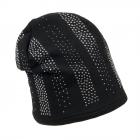 Bonnet femme avec strass noir
