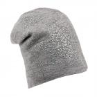 Bonnet femme avec application de strass gris