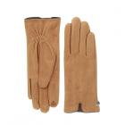 FASHION | Gants femme aspect daim uni camel