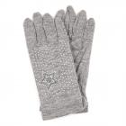 Gants femme �lastiques avec motif strass gris