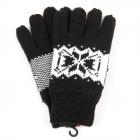 Gants en tricot Thinsulate pour hommes avec motif flocon de neige noir