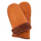 Moufles en peau de mouton pour hommes marron