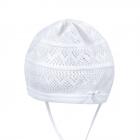MAXIMO | Bonnet pour b�b� au crochet avec ruban � nouer blanc