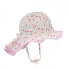 STERNTALER | Bonnet en tissu pour fille avec protection de cou et ruban � nouer blanc