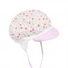 STERNTALER | Bonnet b�b� avec oreillettes et ruban � nouer blanc