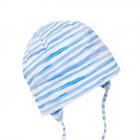 STERNTALER | Bonnet pour b�b� avec oreillettes et ruban � nouer bleu