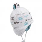 MAXIMO | Bonnet Gar�ons Pompon Oreilles Bandeau Motif Voitures gris