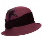 FASHION | CHAPEAU FEUTRE FEMME AVEC PLUME bordeaux