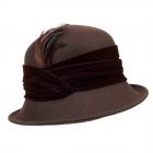FASHION | CHAPEAU FEUTRE FEMME AVEC PLUME marron