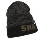 FASHION | Bonnet enveloppant en tricot MOULINE PATCH SK8 noir