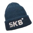 FASHION | Bonnet enveloppant en tricot MOULINE PATCH SK8 bleu