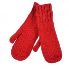 SEEBERGER | ladies basic mitten gloves with lining rouge feu