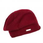 SEEBERGER | Bonnet oversize cachemire rouge fonc�