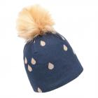 STERNTALER | Bonnet � pompon fille bleu fonc�