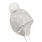 STERNTALER | bonnet b�b� avec pompon, oreillettes et lacets gris