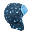 STERNTALER | Bonnet aviateur b�b� avec motif �toiles bleu fonc�