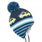 STERNTALER | Bonnet � pompon pour b�b� avec oreilles et ruban � nouer bleu fonc�